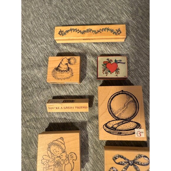 New Lot Rubber Stamps Crafting Large Size Various Handmade Crafts 9 Different - Picture 2 of 3